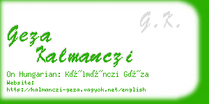geza kalmanczi business card